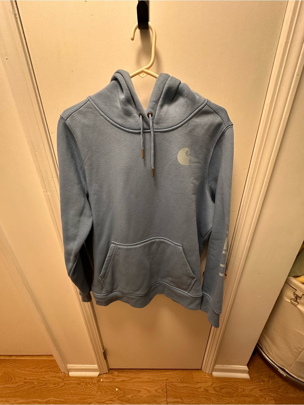 Carhartt Women's Pale Blue Hoodie with Front Pocket